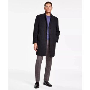 Kenneth Cole Reaction Men's 40R Gray Overcoat Polyester Blend Jck182